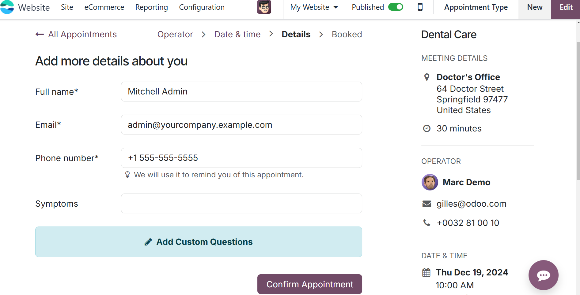 Odoo 18 Appointment - The No-Show Dilemma 2